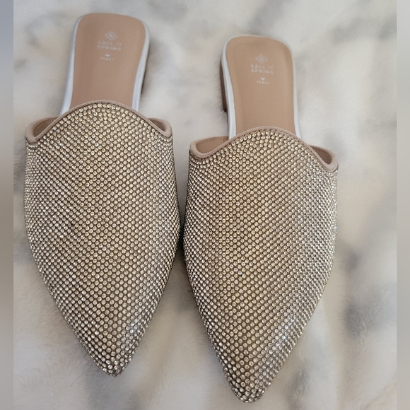 Call It Spring by ALDO Gloriaa vegan backless loafers in bone Size 6.5 - Picture 3 of 4